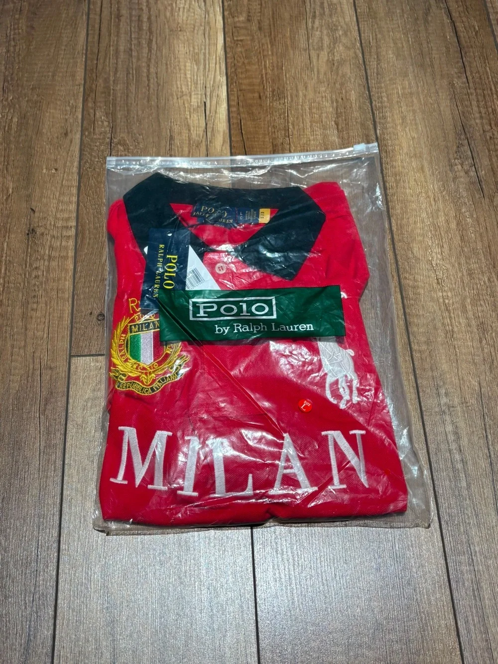 Polo Ralph Lauren Custom Slim Fit Red Milan Italy Polo Shirt Quarter Button Up